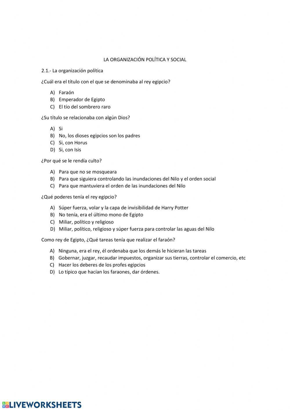 La organización política y social