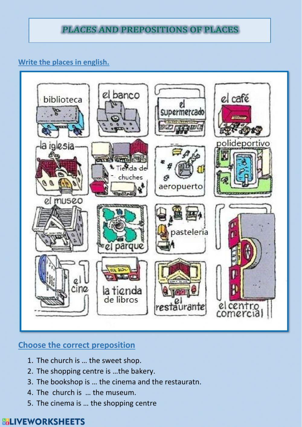 Prepositions of places + Was-Were