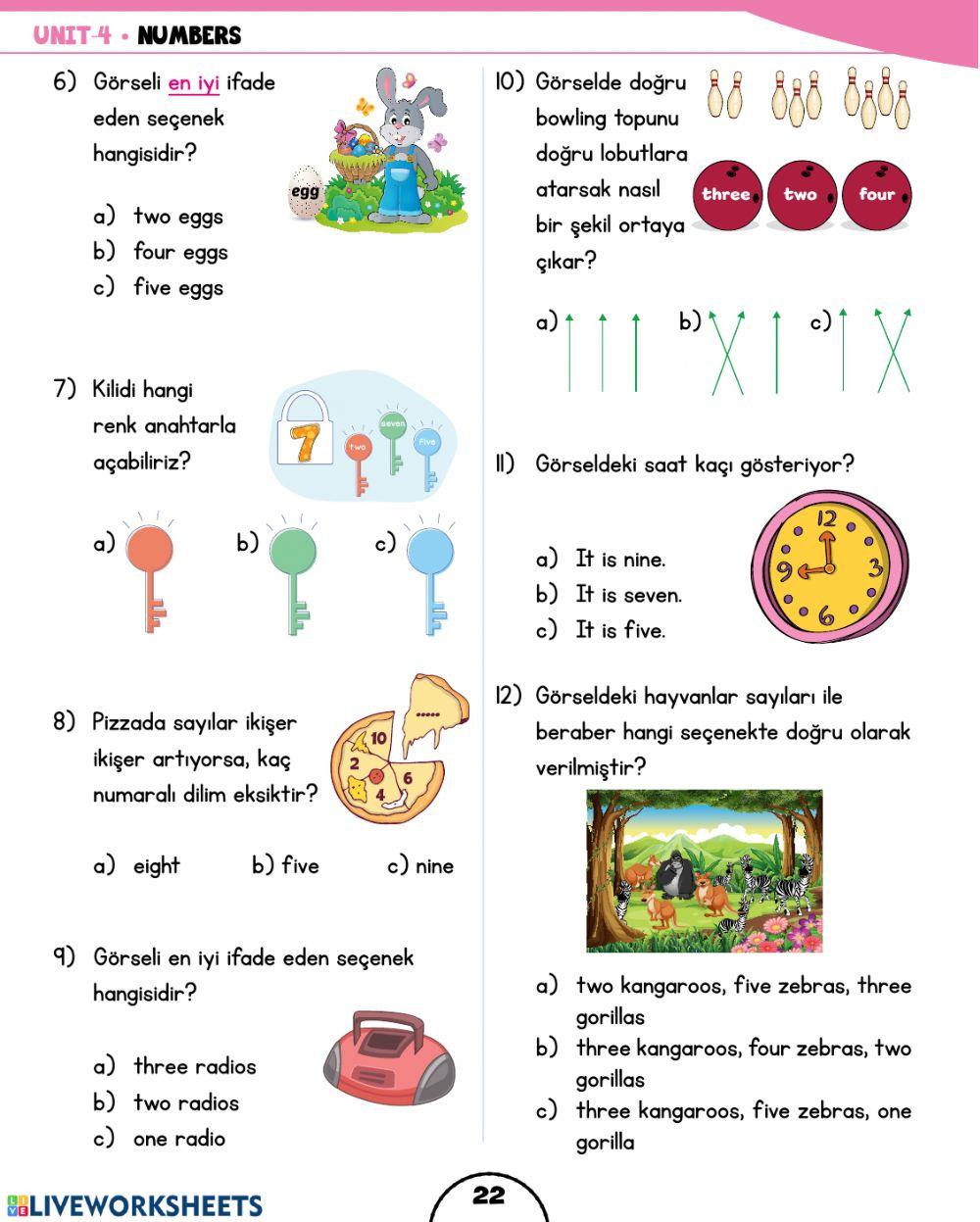 Twinkle Test Book - Unit4 Numbers