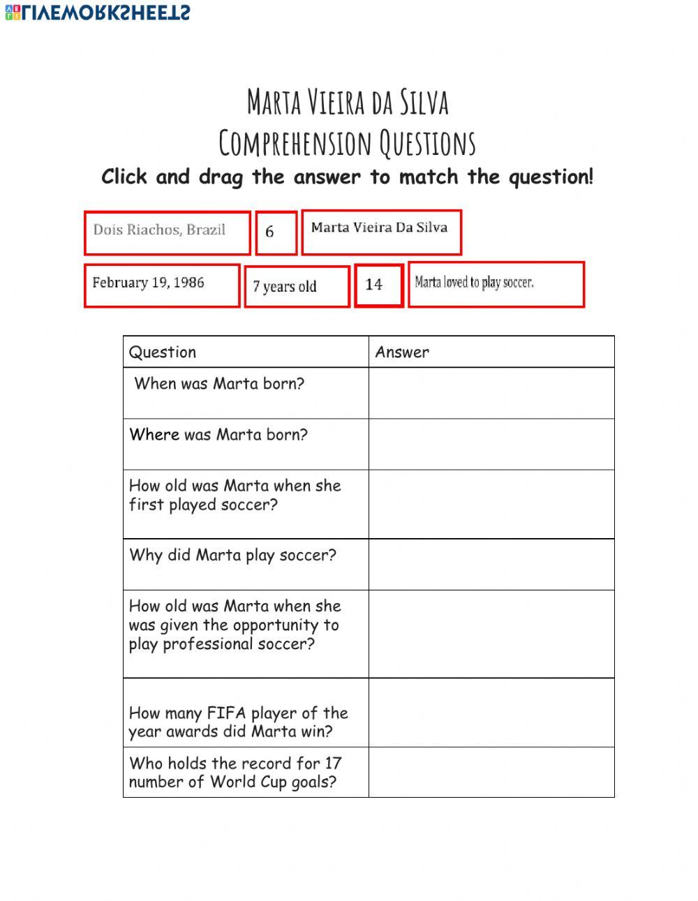 Marta Vieira Da Silva Comprehension Questions