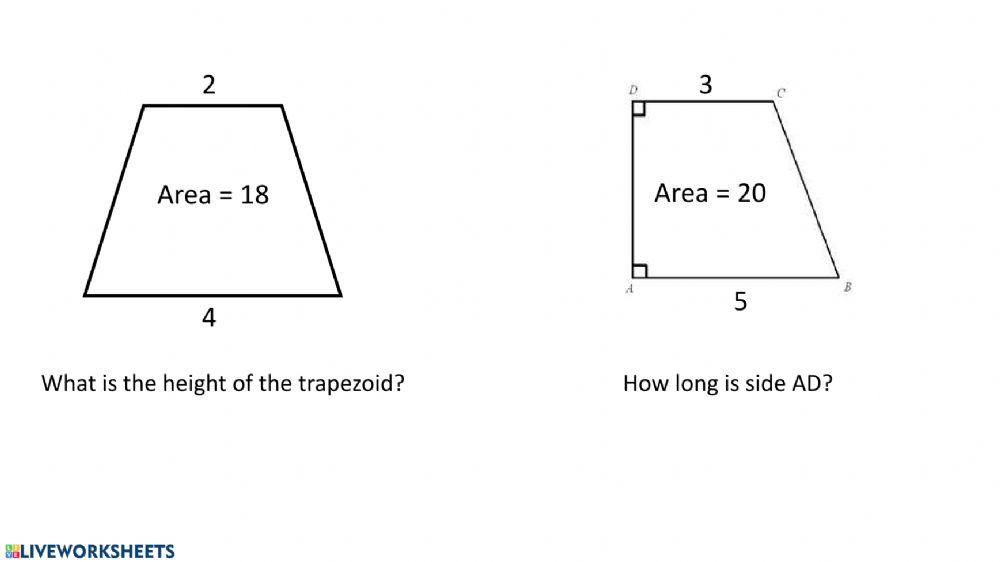 Find the missing height of the Trapezoids