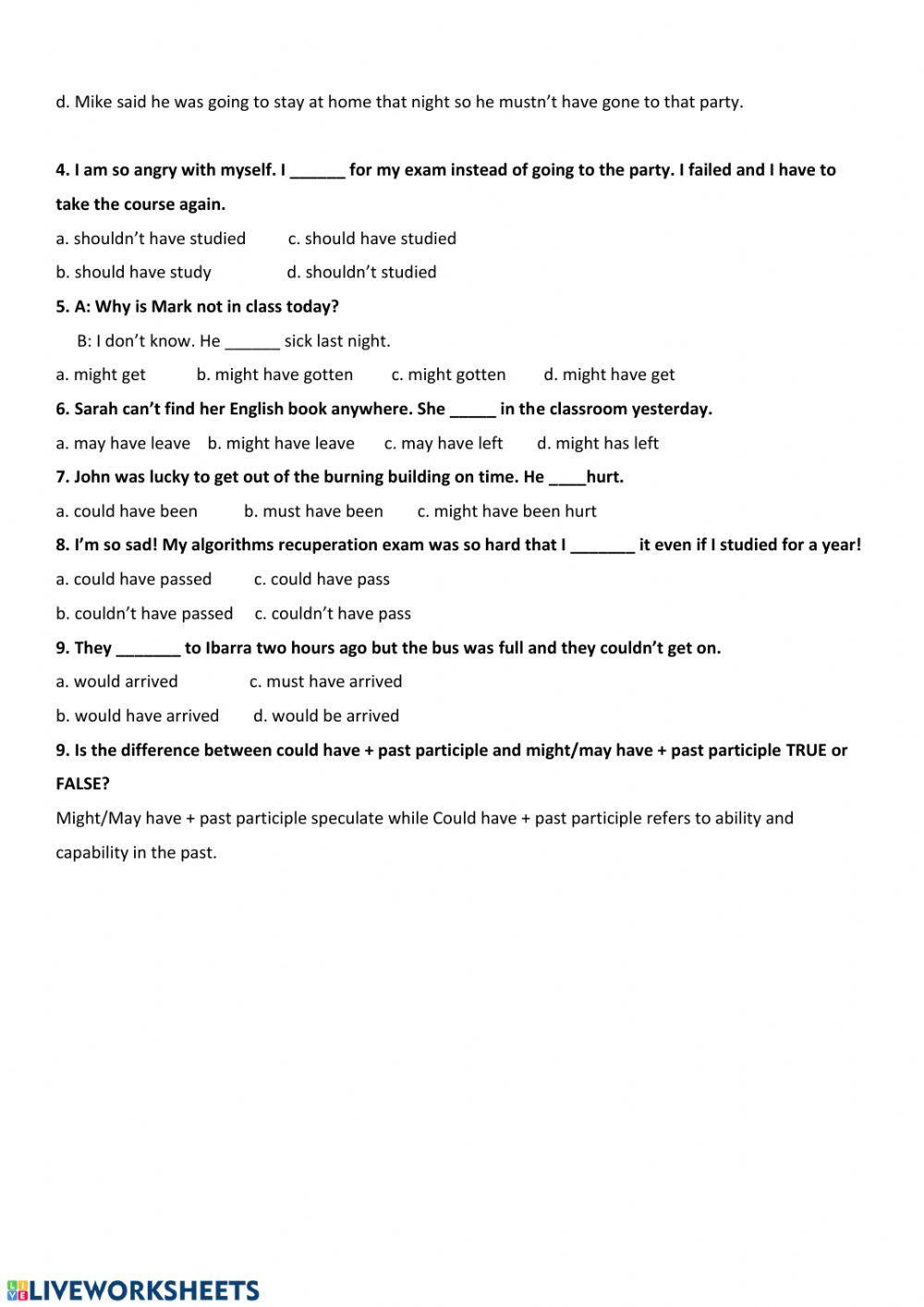 Grammar Videos Mini Quiz 10