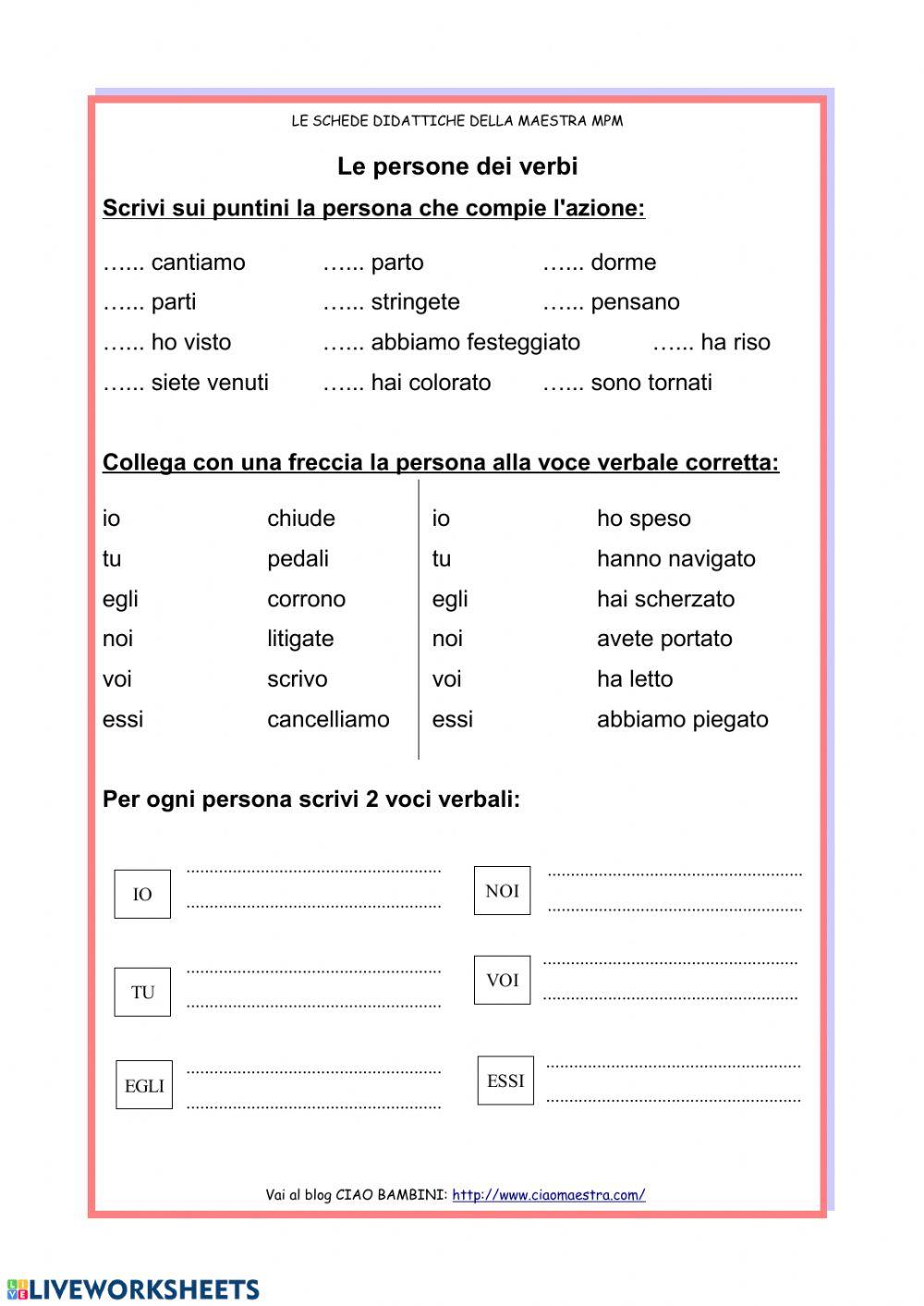 Le persone dei verbi