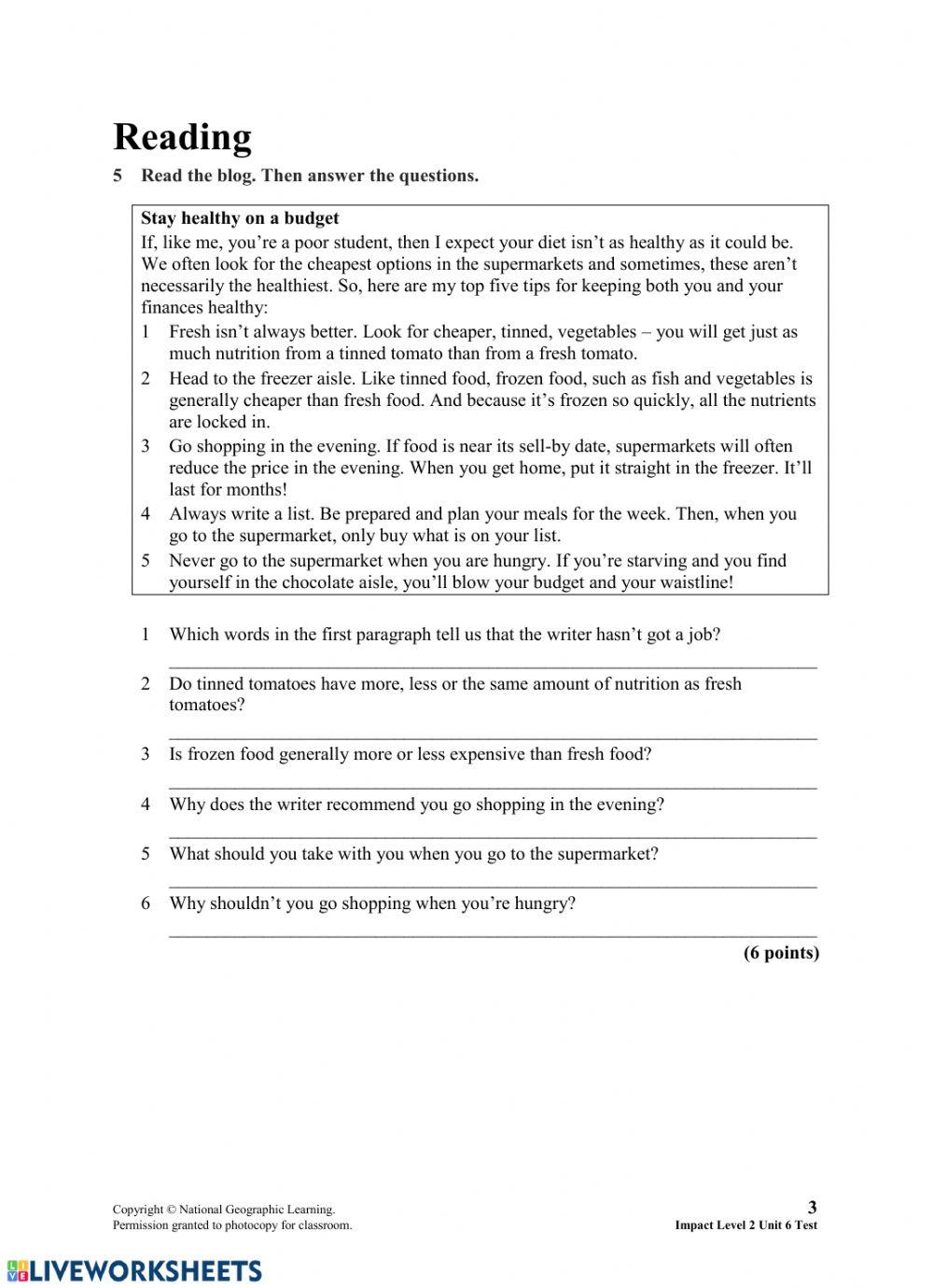 impact 2 UNIT  TEST 6