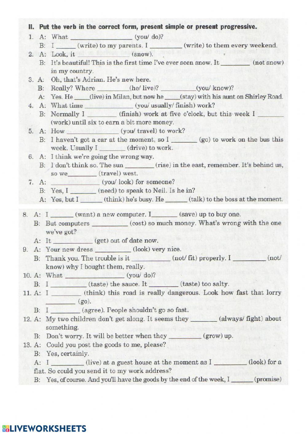 Present tense review