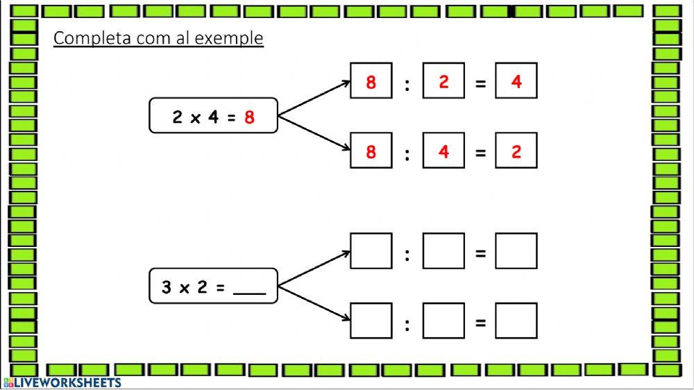 Relació multiplicació i divisió