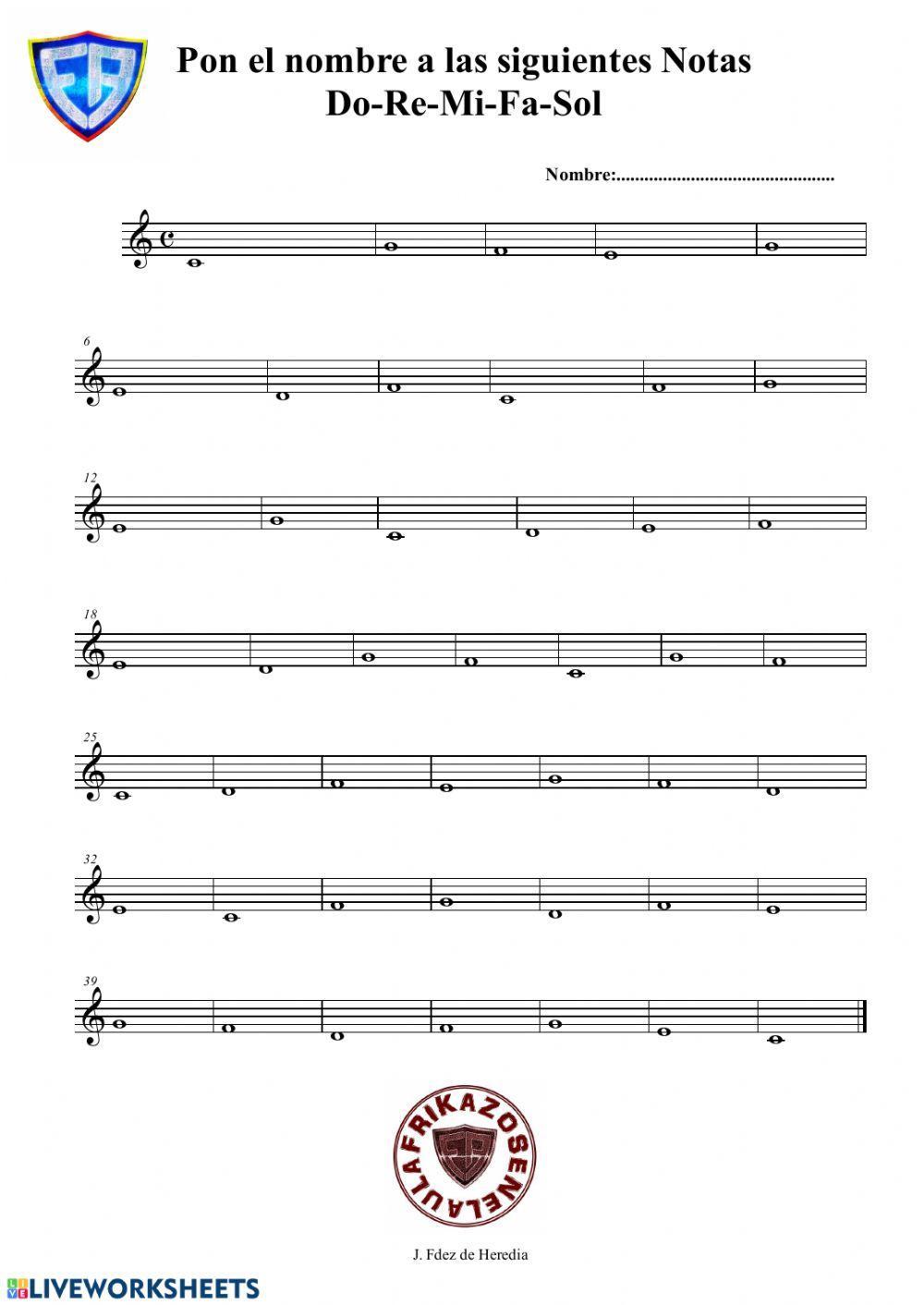 Notas, Do, Re, Mi, Fa, Sol