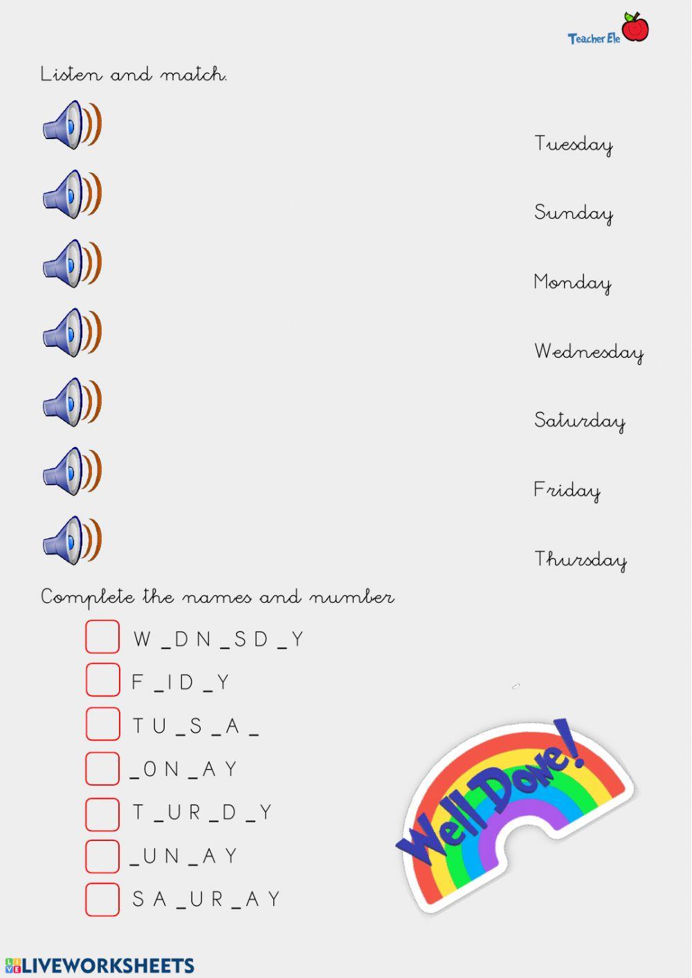 Days of the week