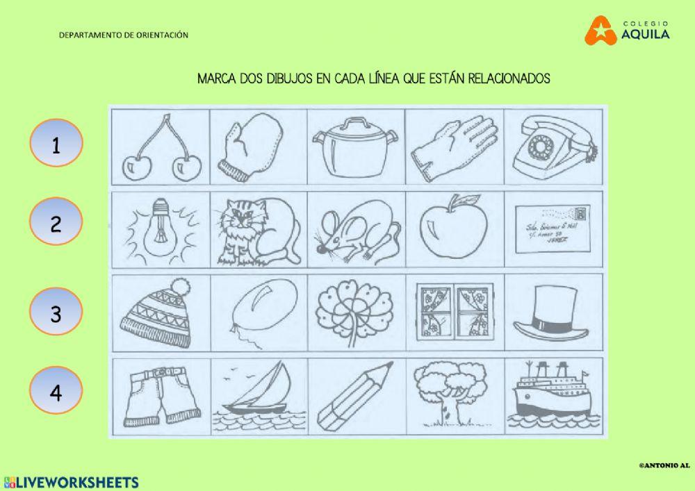 Marca los dibujos relacionados