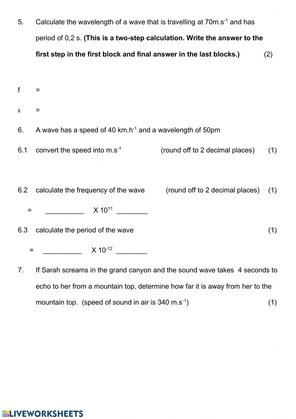 Transverse and longitudinal waves test