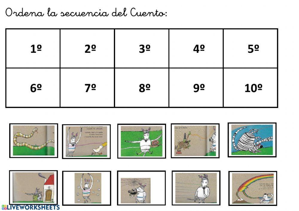 Ordeno el cuento de La Cebra Camila