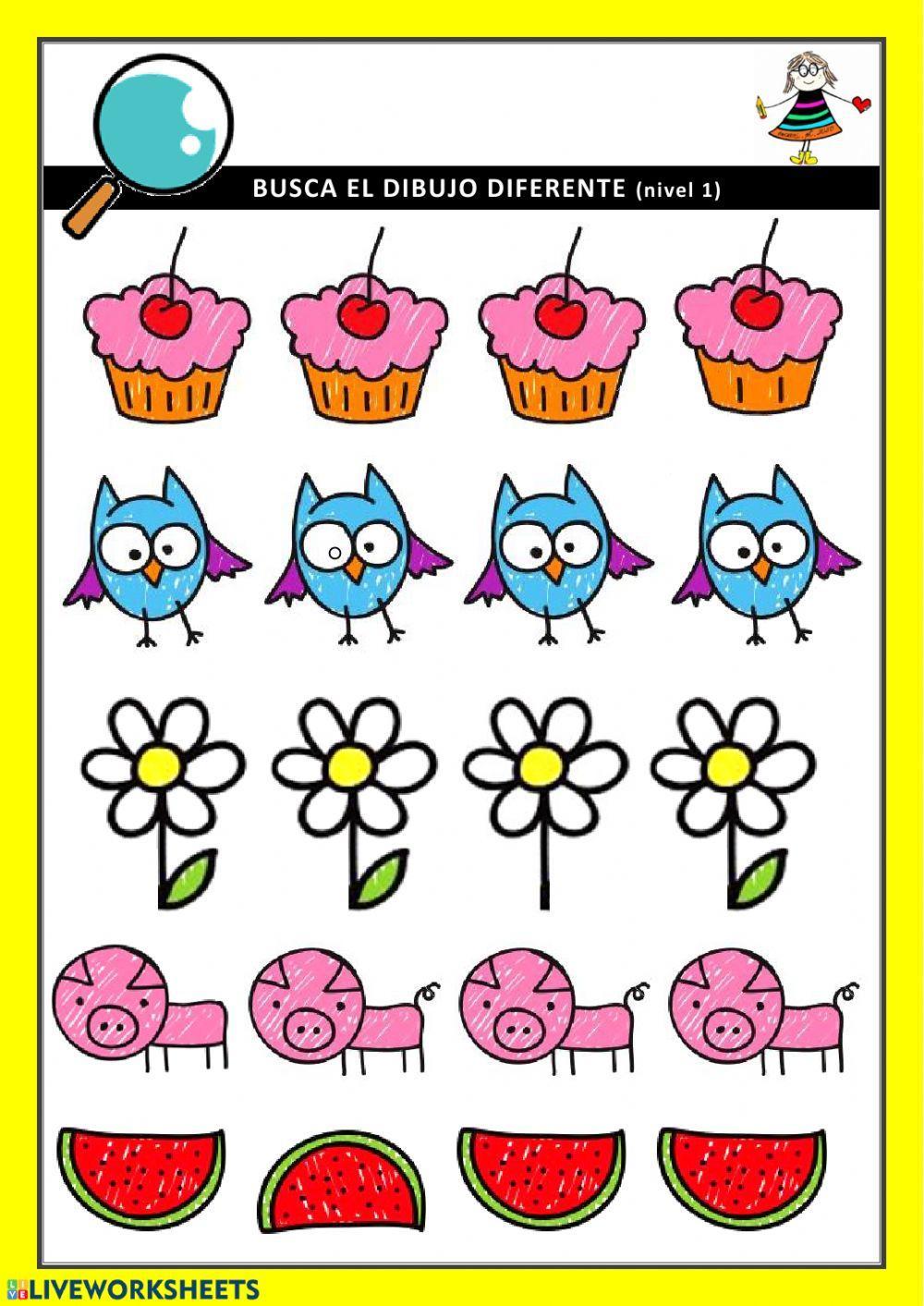 Busca el dibujo diferente (nivel 1)