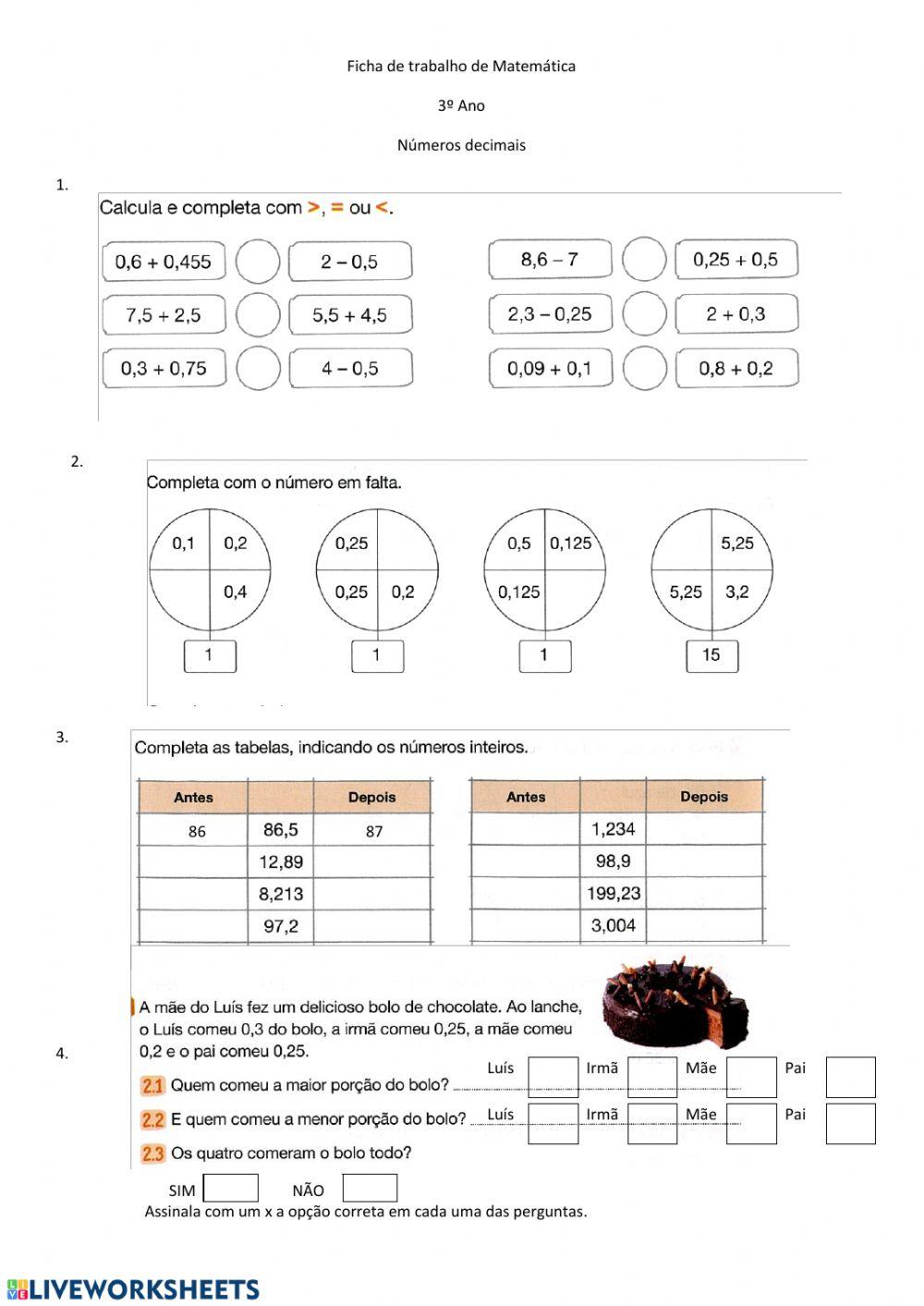 Números e operações