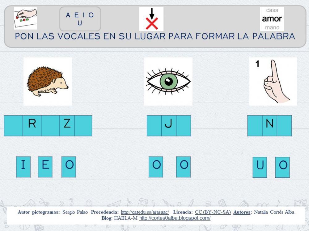 Completar con vocales