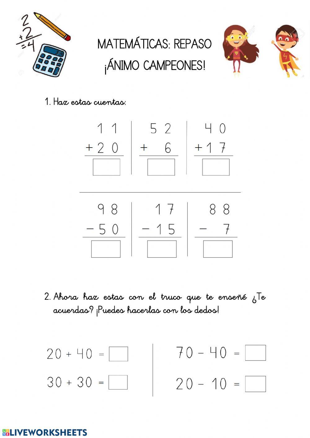Repaso matemáticas Repaso matemáticas