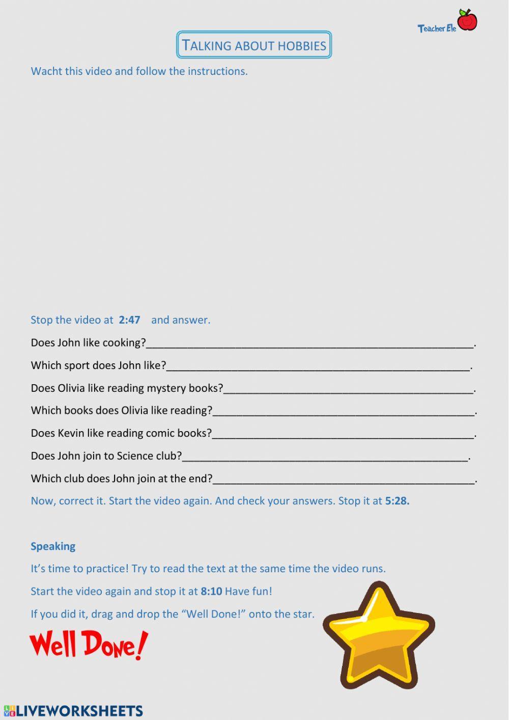 Talking about hobbies