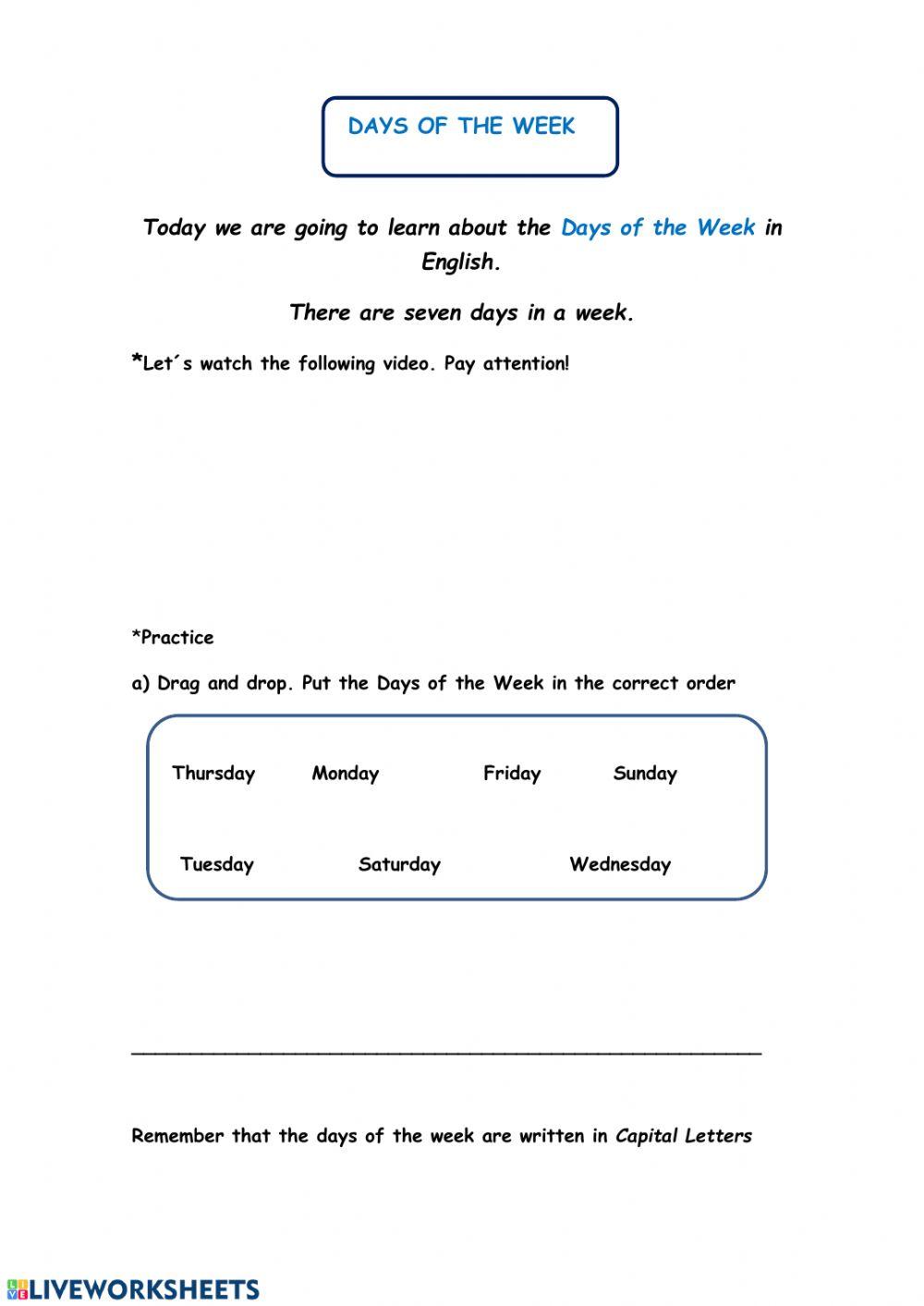 Days of the Week