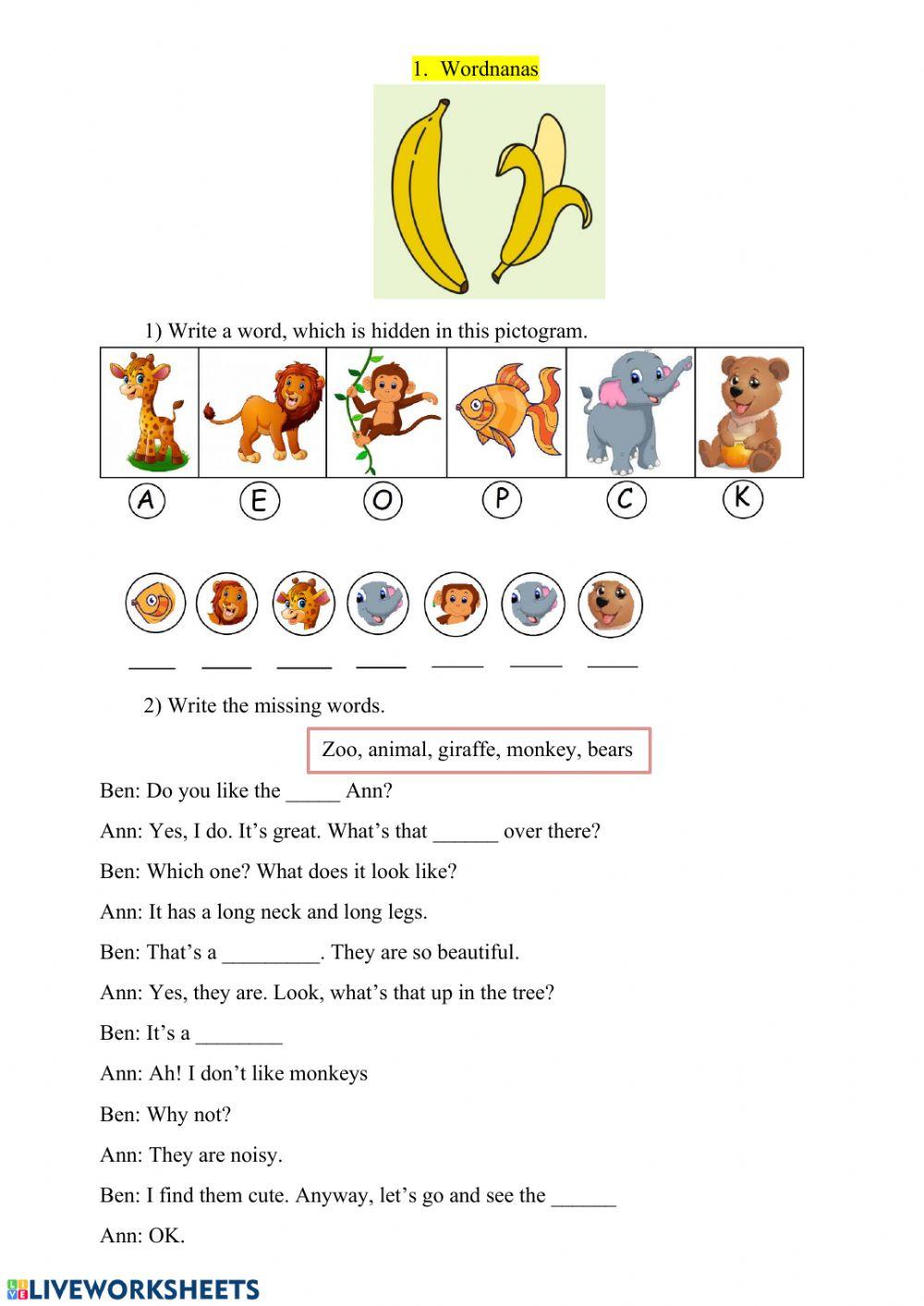 FF1 At the zoo extra exercises