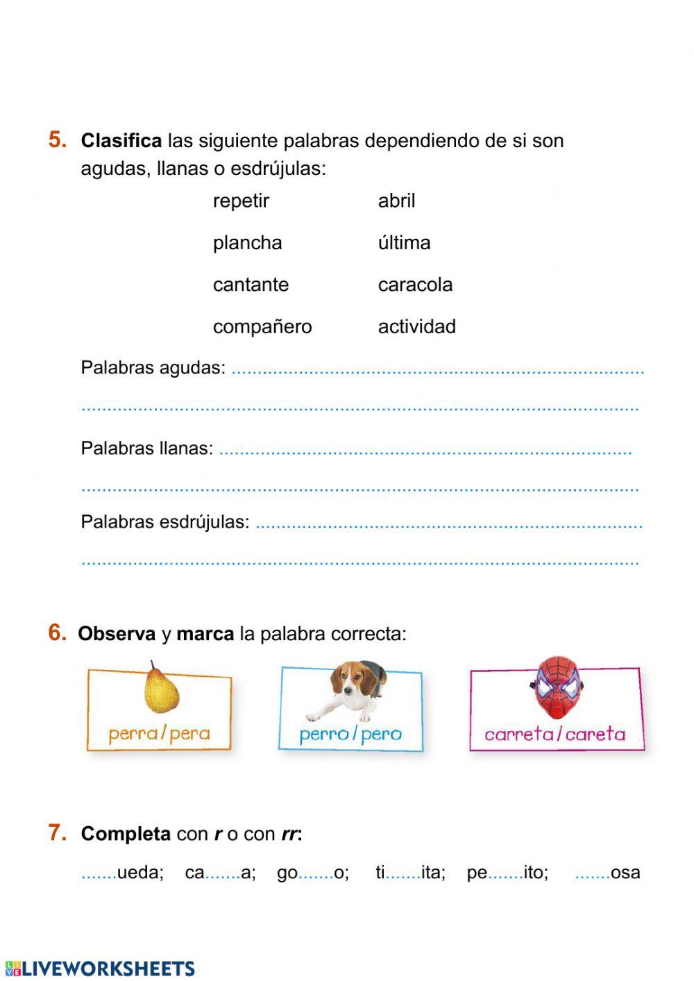 Control Lengua 2º Tema 10