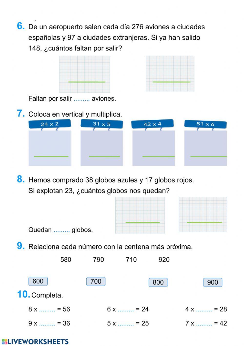 Control Matemáticas 2º Tema 10