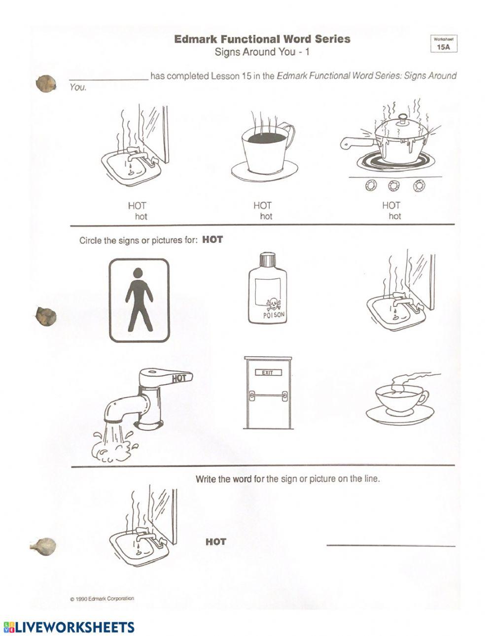 Edmark Functional Words 1 online exercise for Live Worksheets