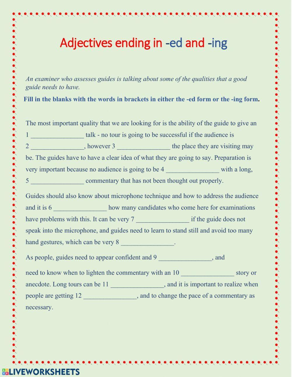 -ed - -ing adjectives