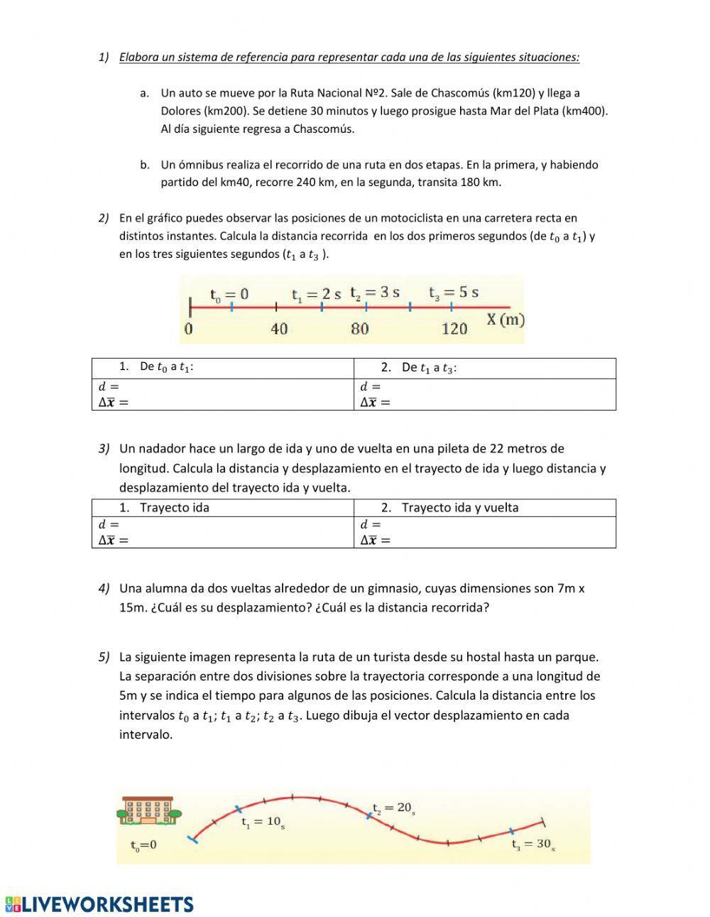 Sistema de referencia, distancia y desplazamiento.