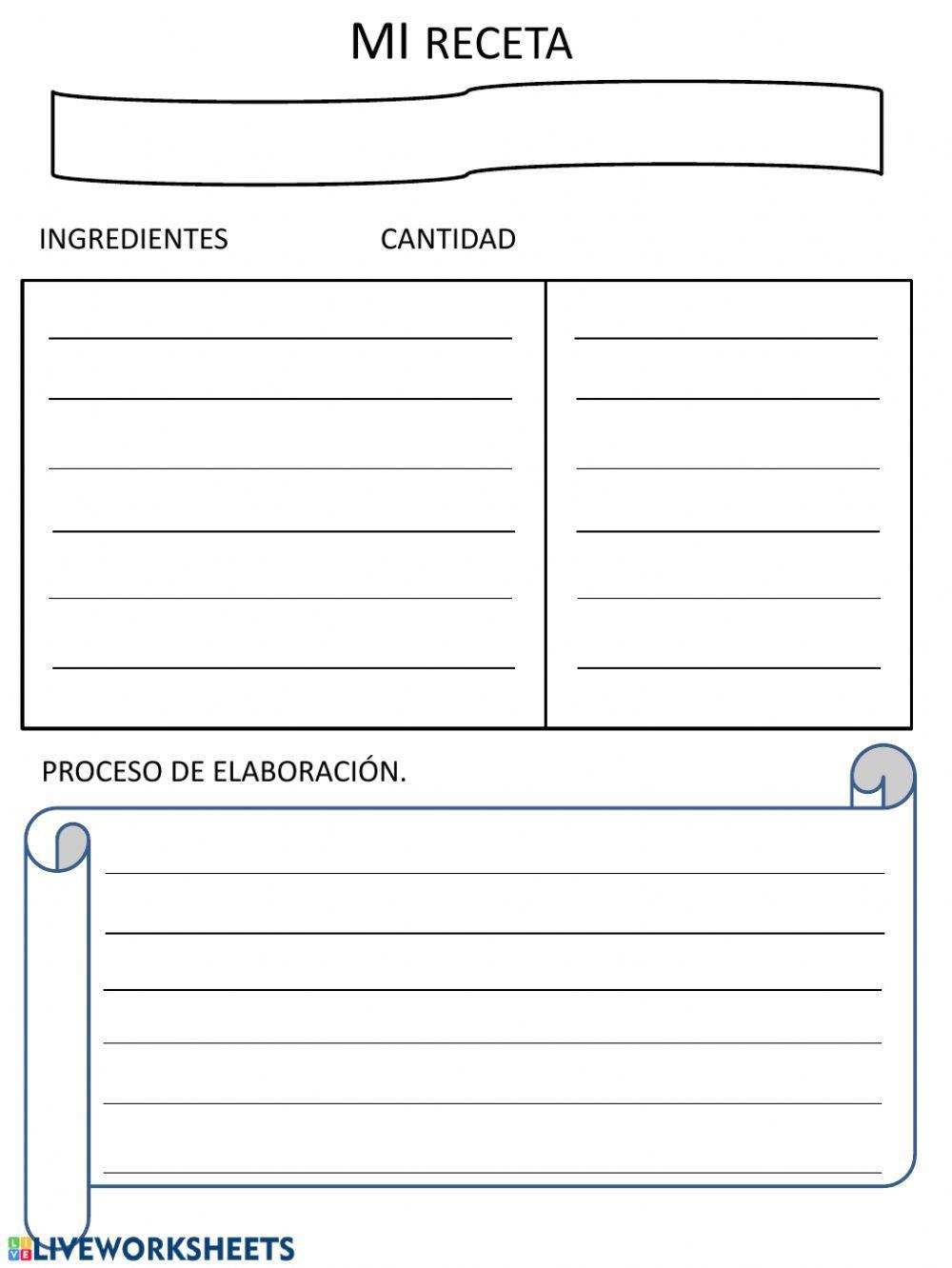 Escribe tu receta