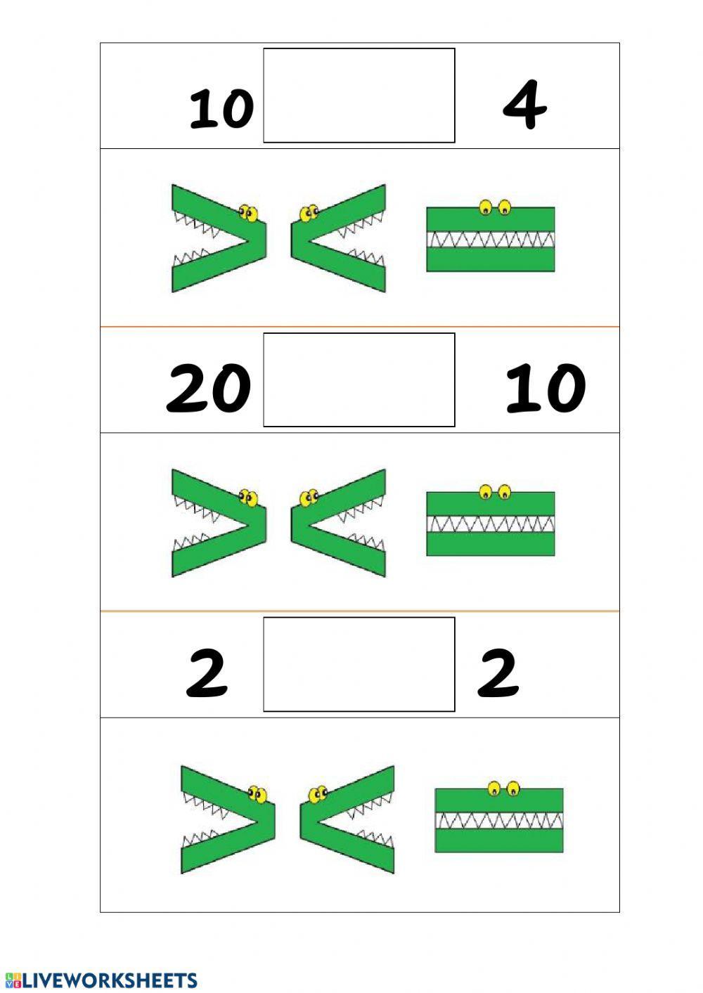 Major que, menor que