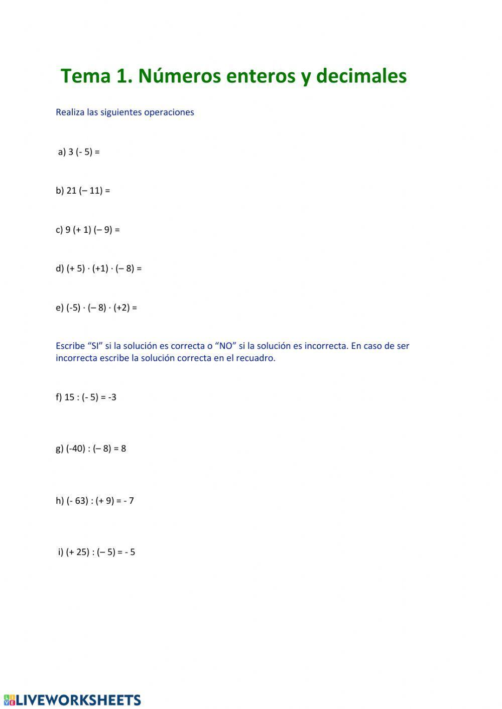 Operaciones combinadas