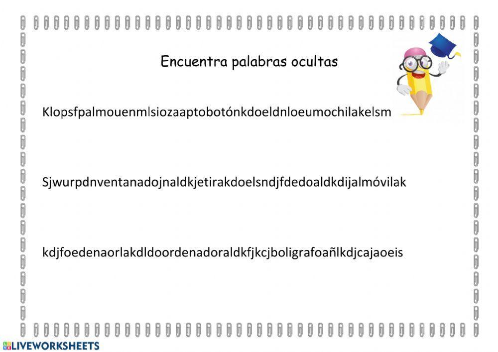 Encuentra palabras ocultas