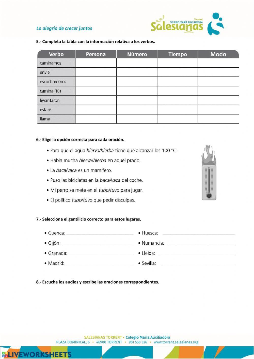 Prueba Tema 8: Lengua