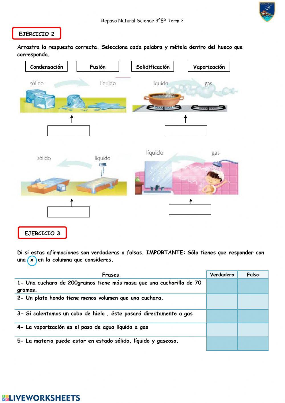 Repaso Natural Science 3ºEP Term3
