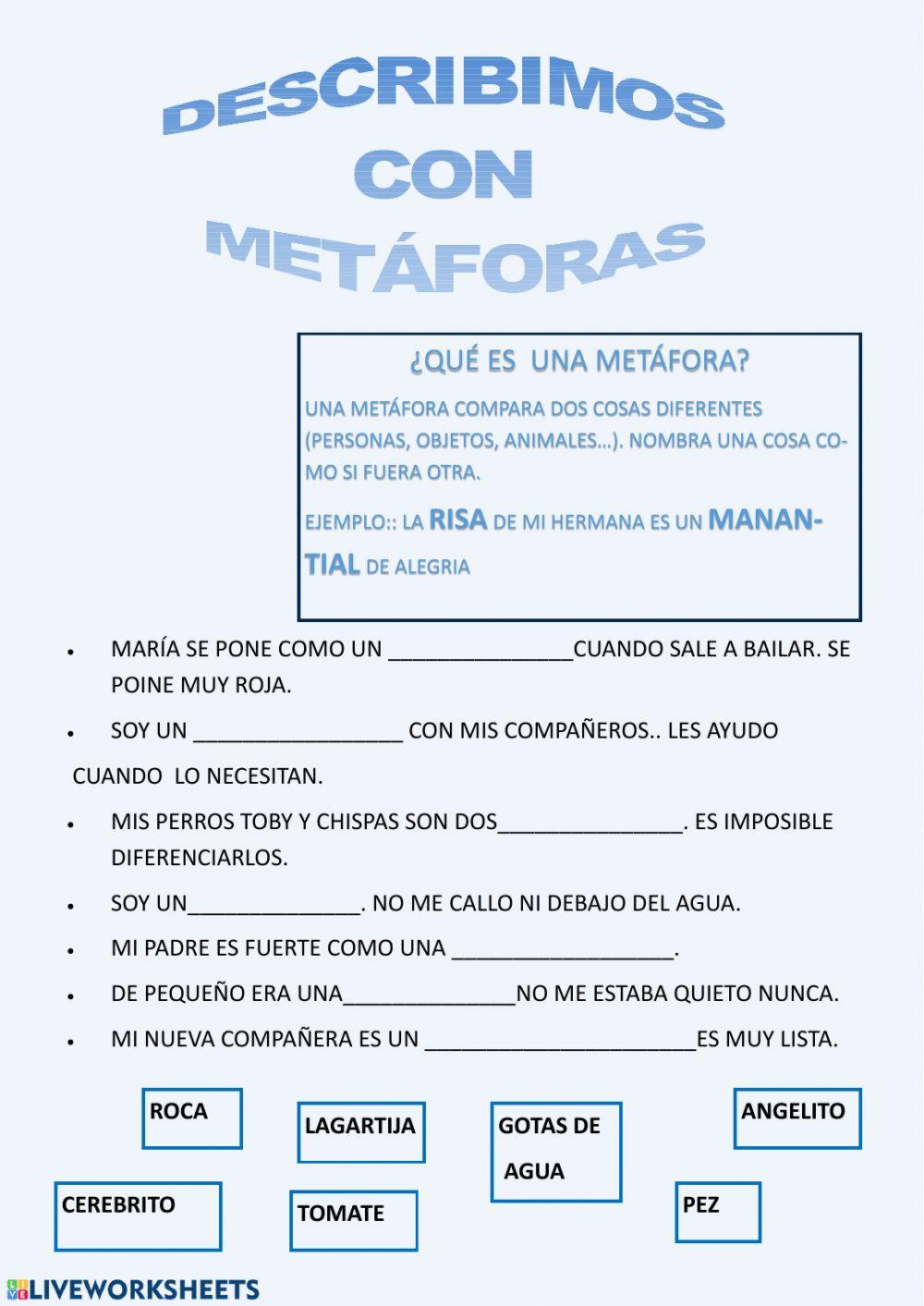 Describimos con metáforas