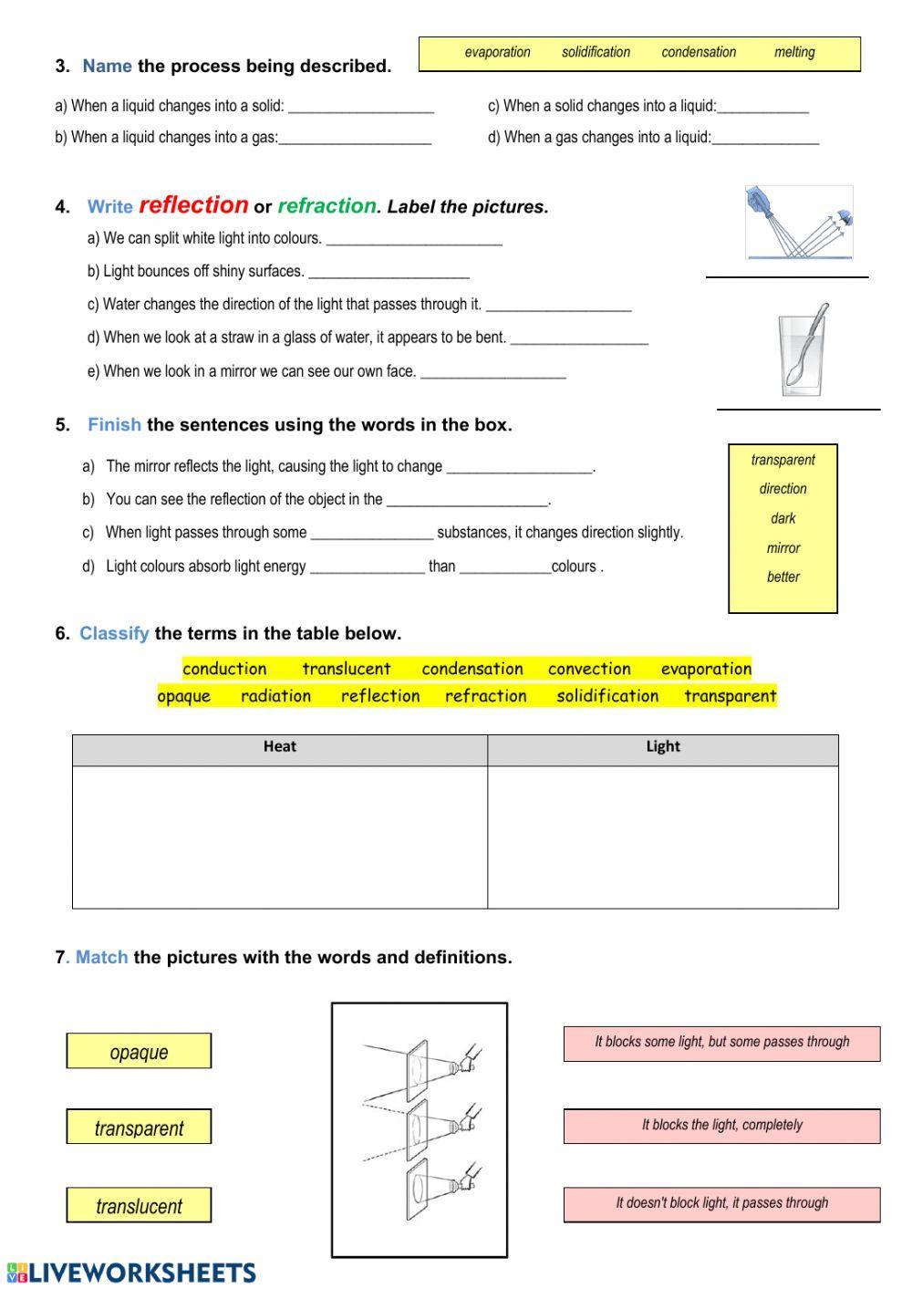HEAT AND LIGHT . UNIT 5