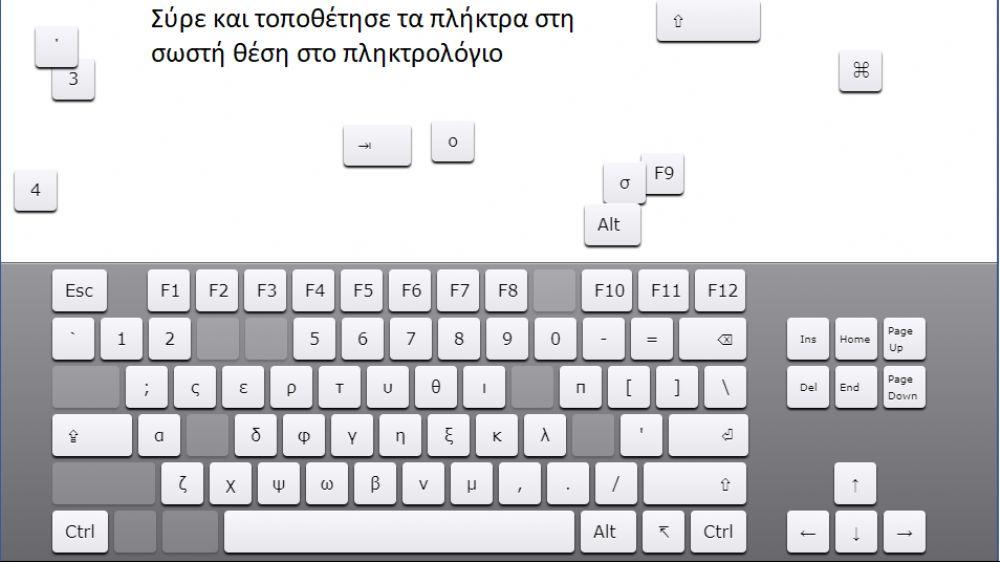 Βάζω τα πλήκτρα στη σωστή θέση στο πληκτρολόγιο Βάζω τα πλήκτρα στη σωστή θέση στο πληκτρολόγιο