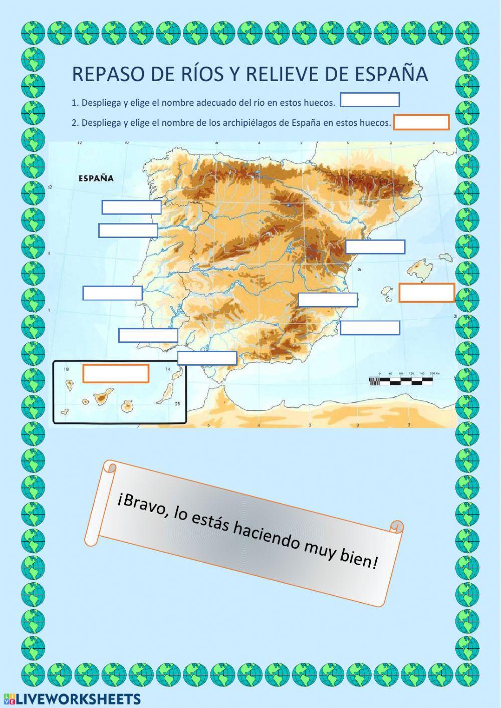 Relieve y ríos de españa