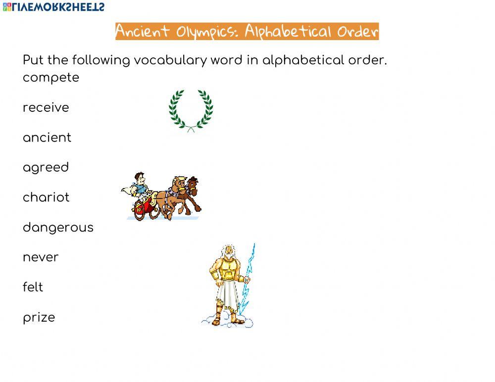 Ancient Olympics: ABC Order