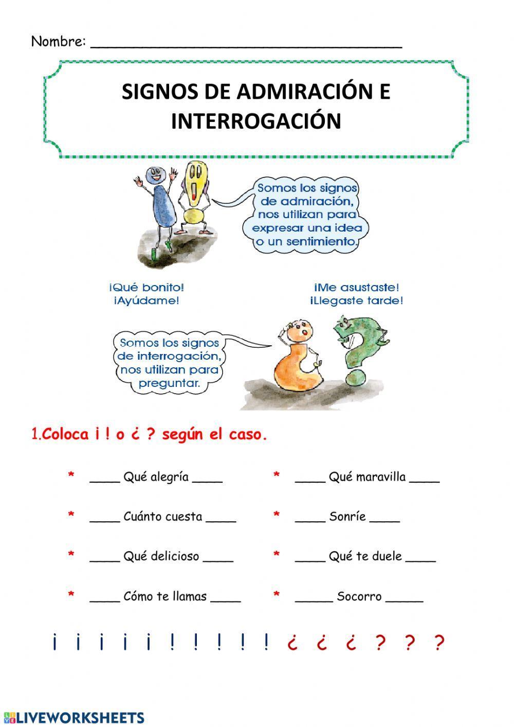 Signos de interrogación y exclamación