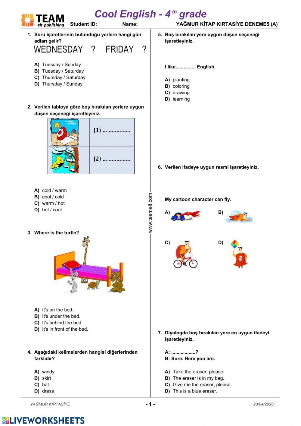 Grade 4 Test 5