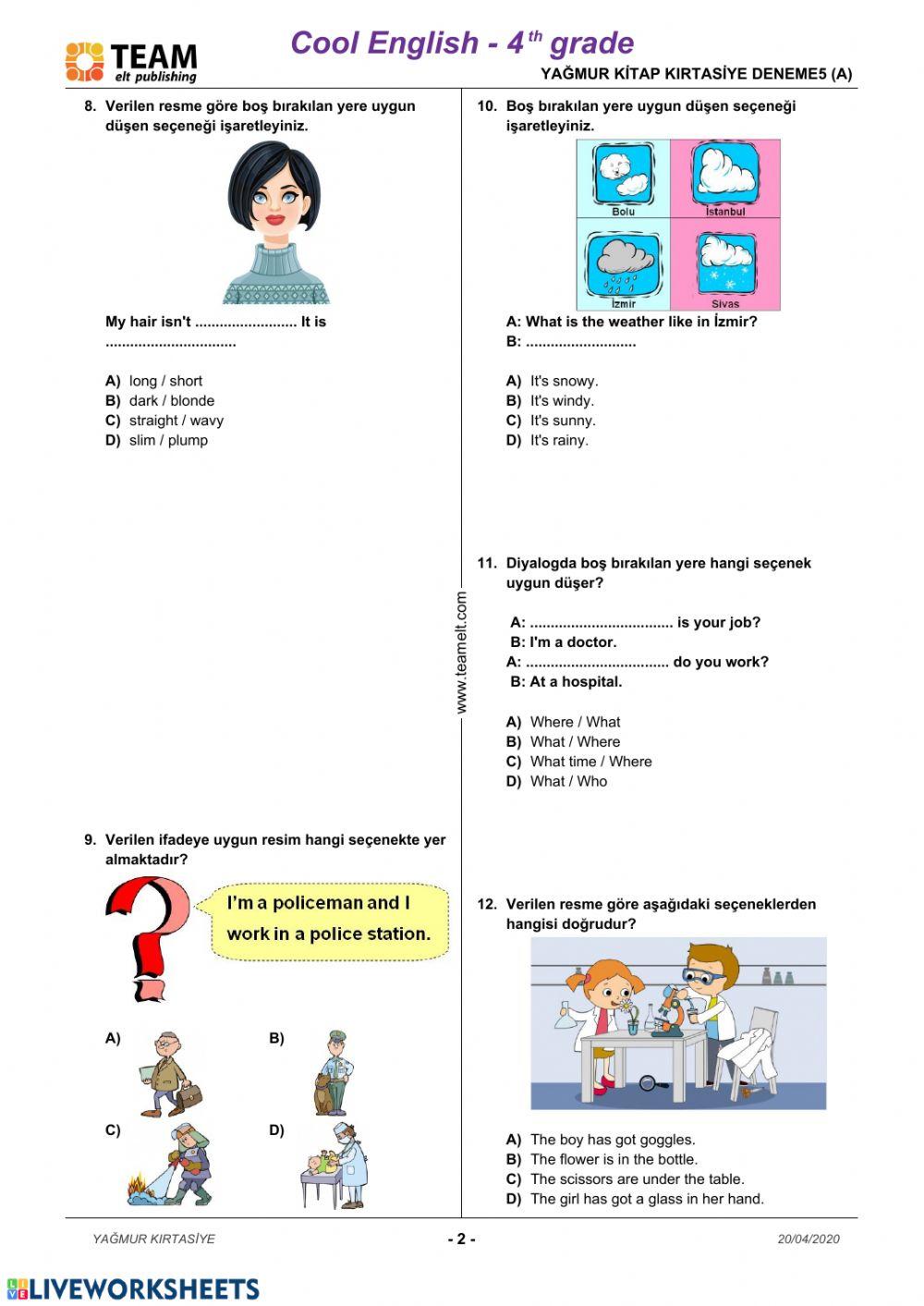 Grade 4 Test 5