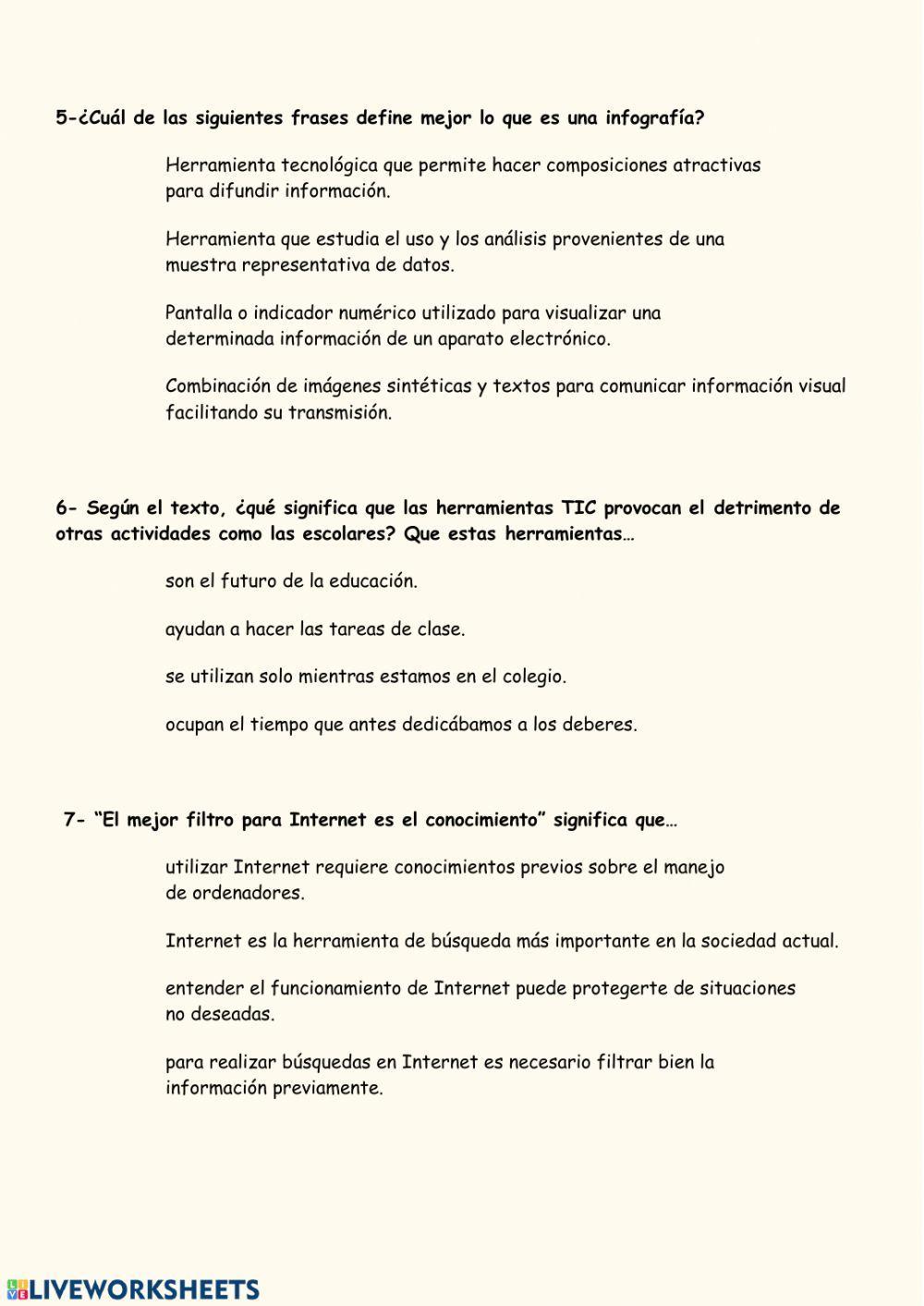 Lectura comprensiva 6º