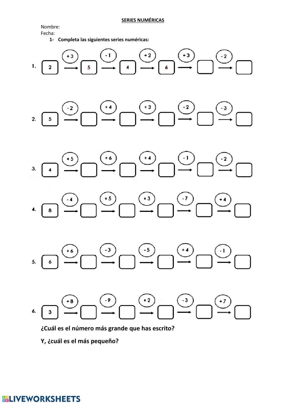 Series núméricas 1ºep