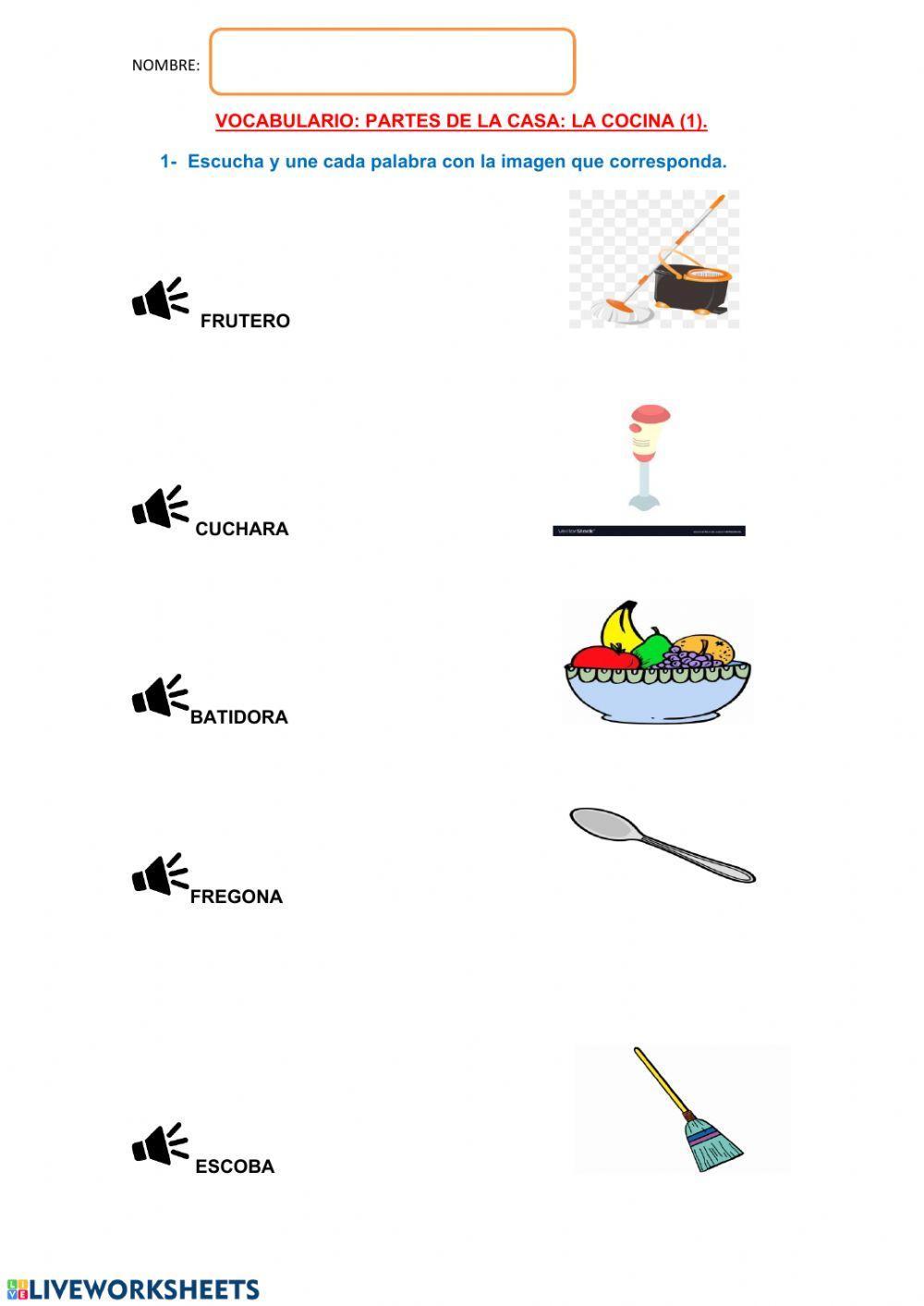 Vocabulario la cocina 1