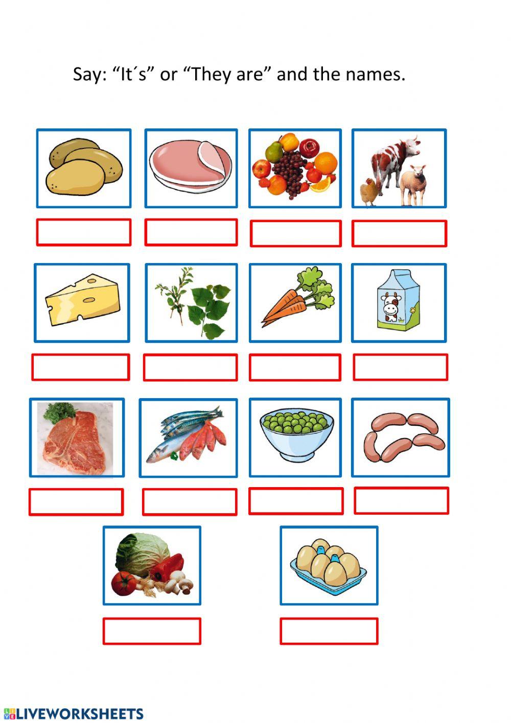 Say: -It-s- or -They are- and the names.