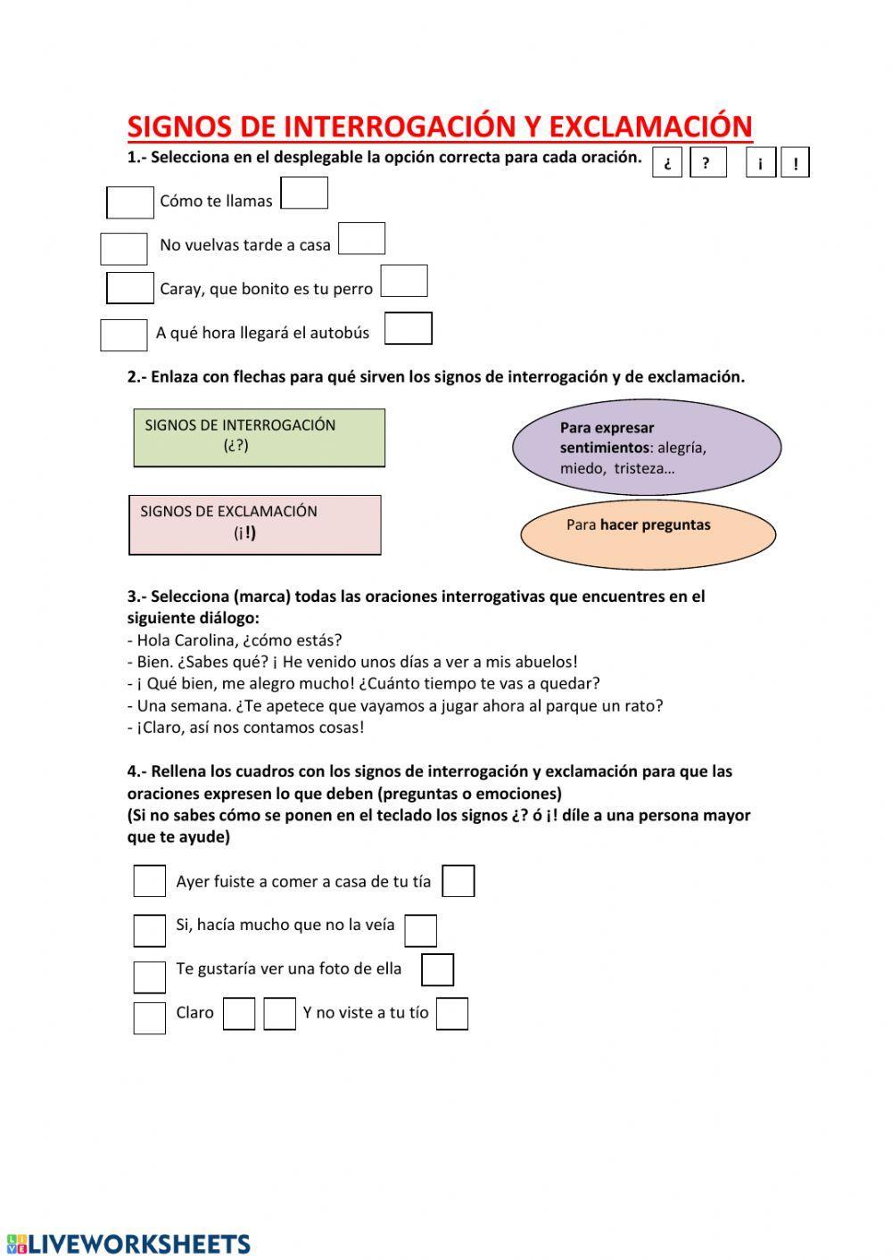 Signos de interrogación y exclamación