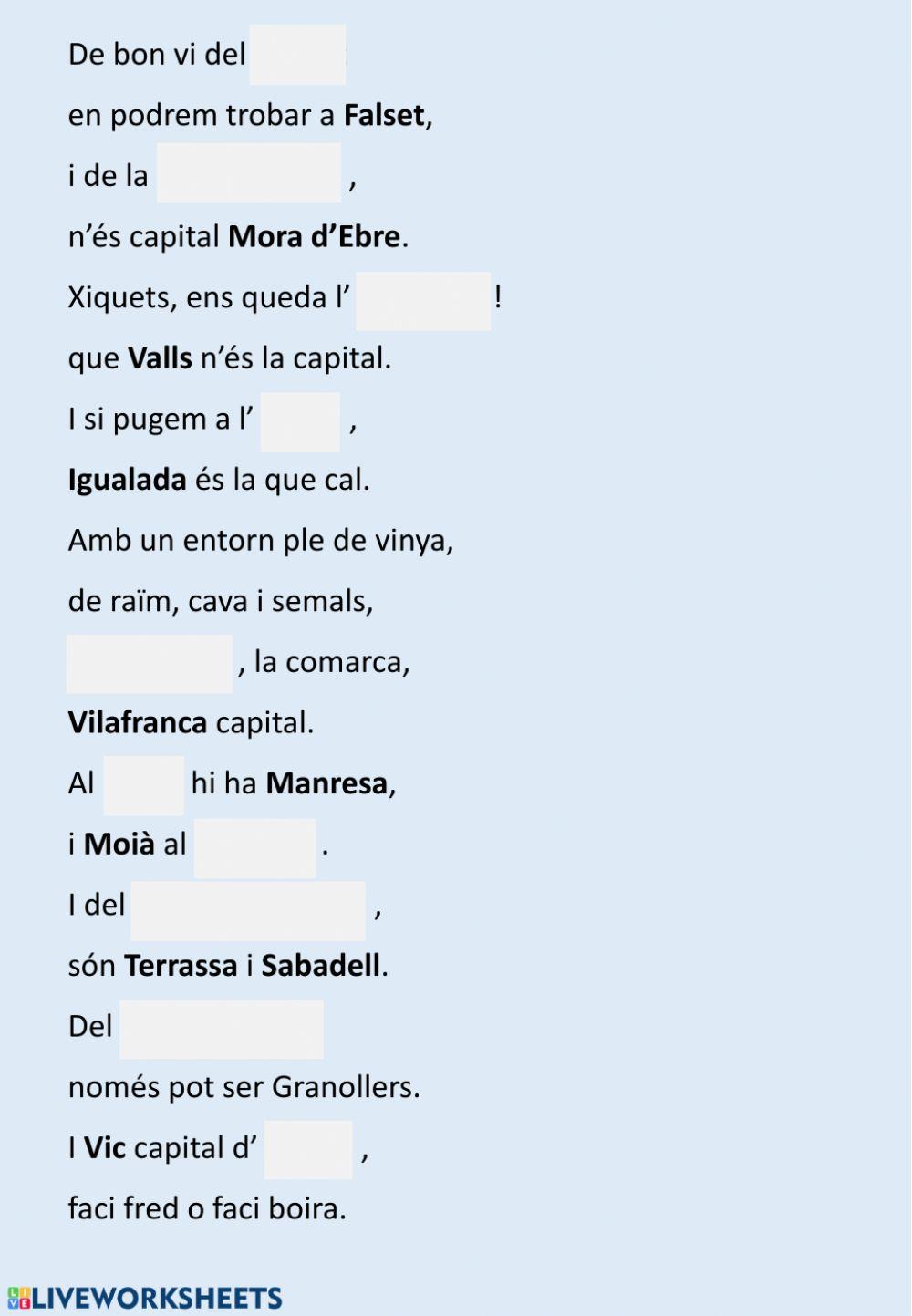 CANÇÓ DE LES COMARQUES CATALANES