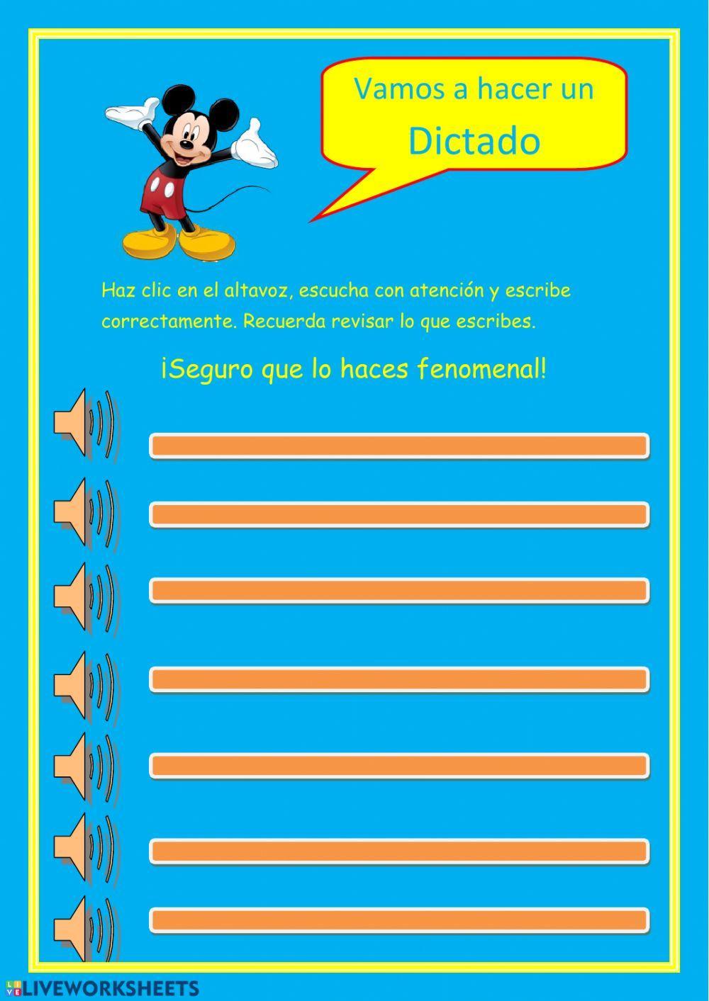 Dictado con palabras con -mp y -mb