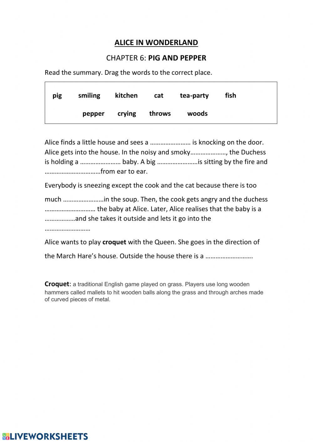 Alice in Wonderland. -Pig and Pepper