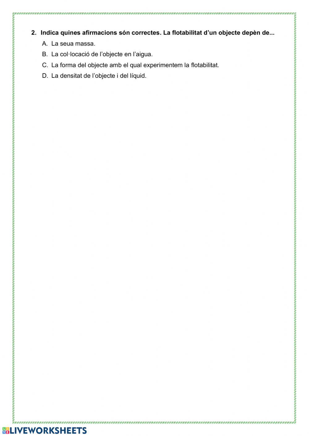 Les propietats específiques de la matèria